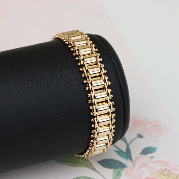 "Elegant Rose Gold Plated Bracelet with Geometric Bar Design,XPBL0910 - Picture 1 of 12